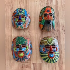 Vintage Mexican Ceramic Hanging Mask Folk